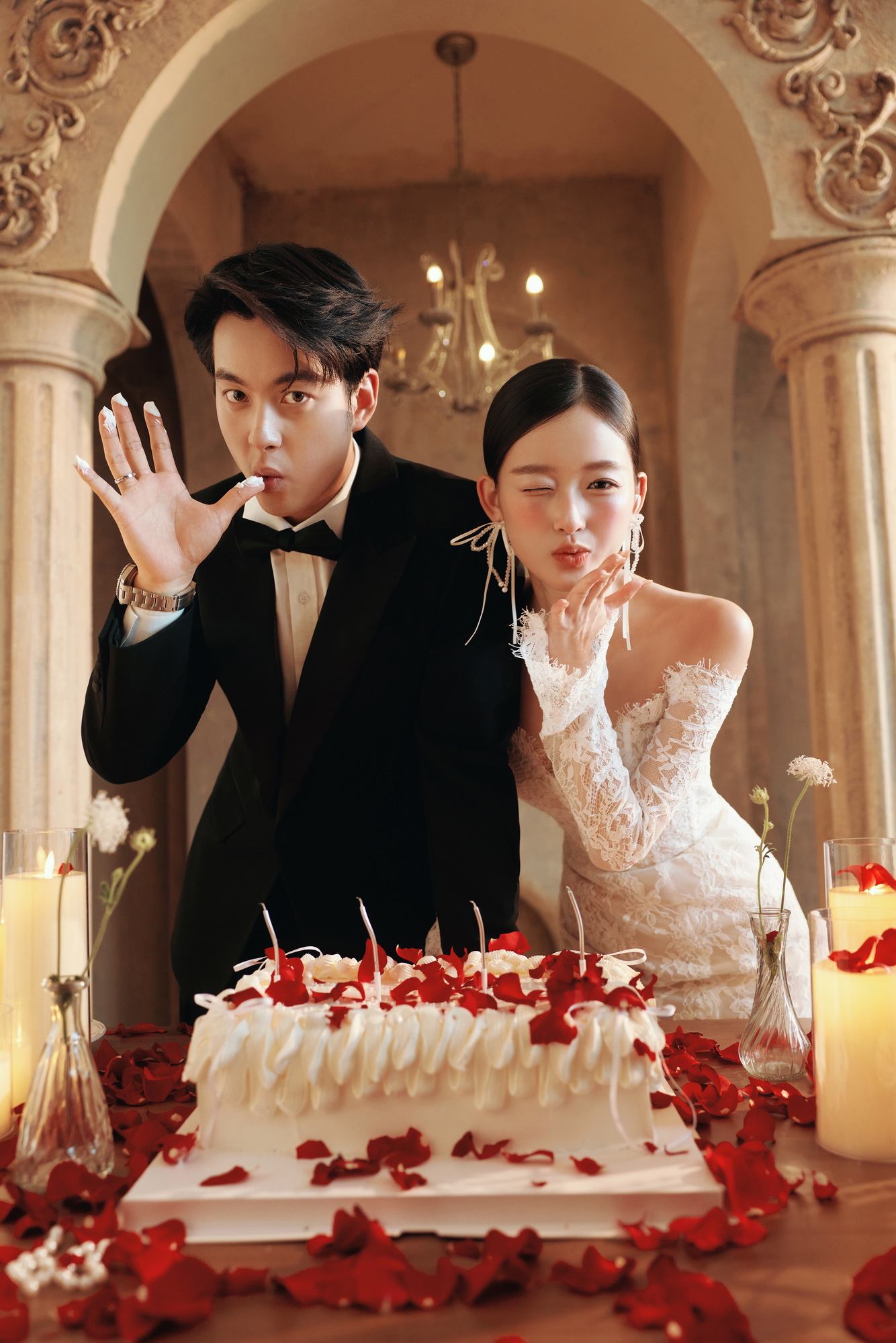 室内影棚婚纱照实拍