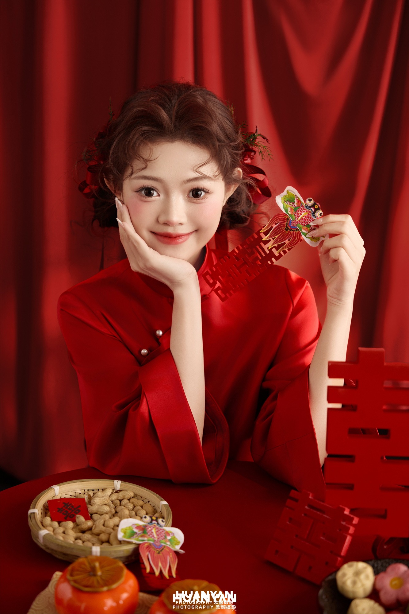 吾家有喜：新中式婚纱照室内影棚实拍