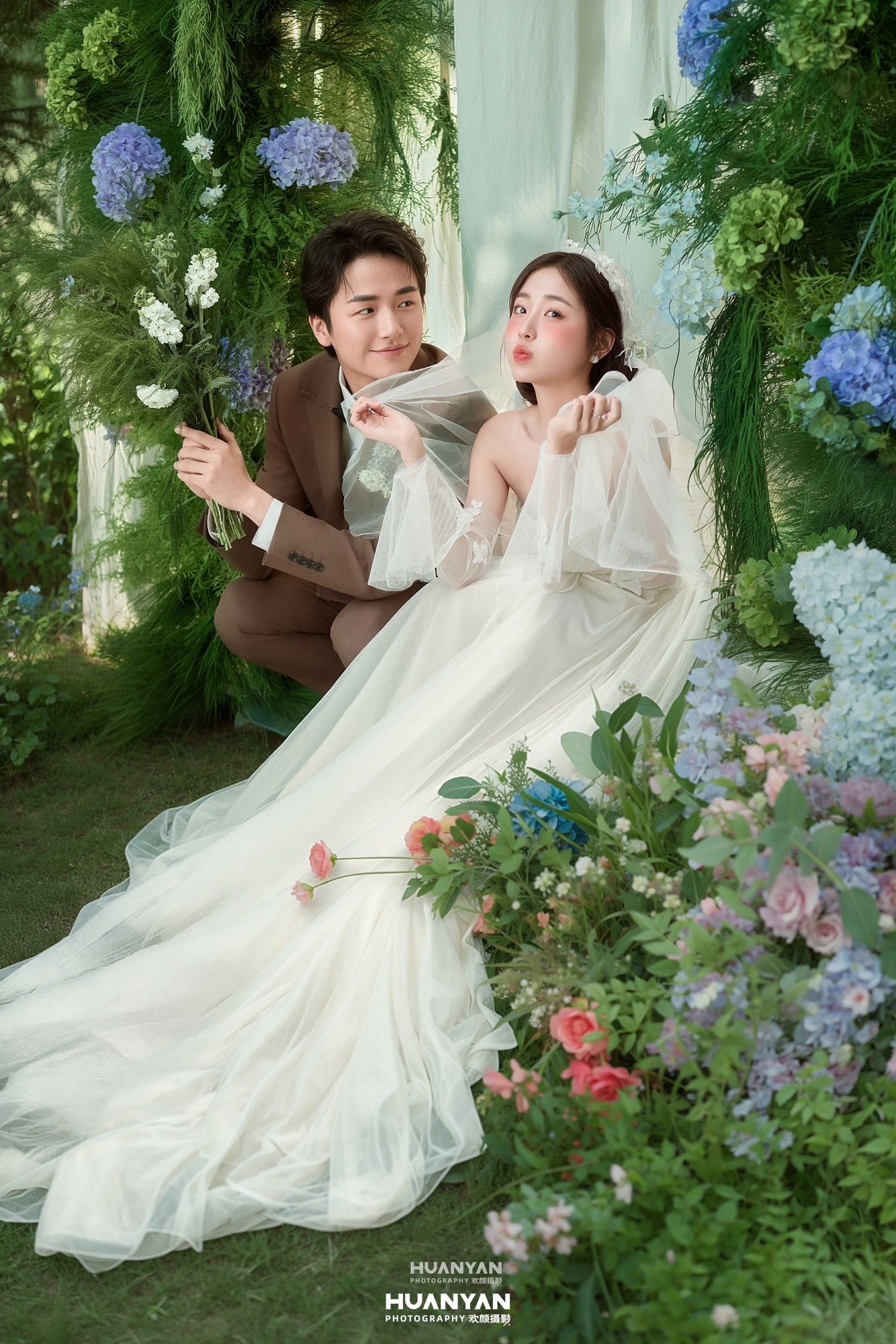 户外自然清新自然婚纱照实拍（风遇林野系列）