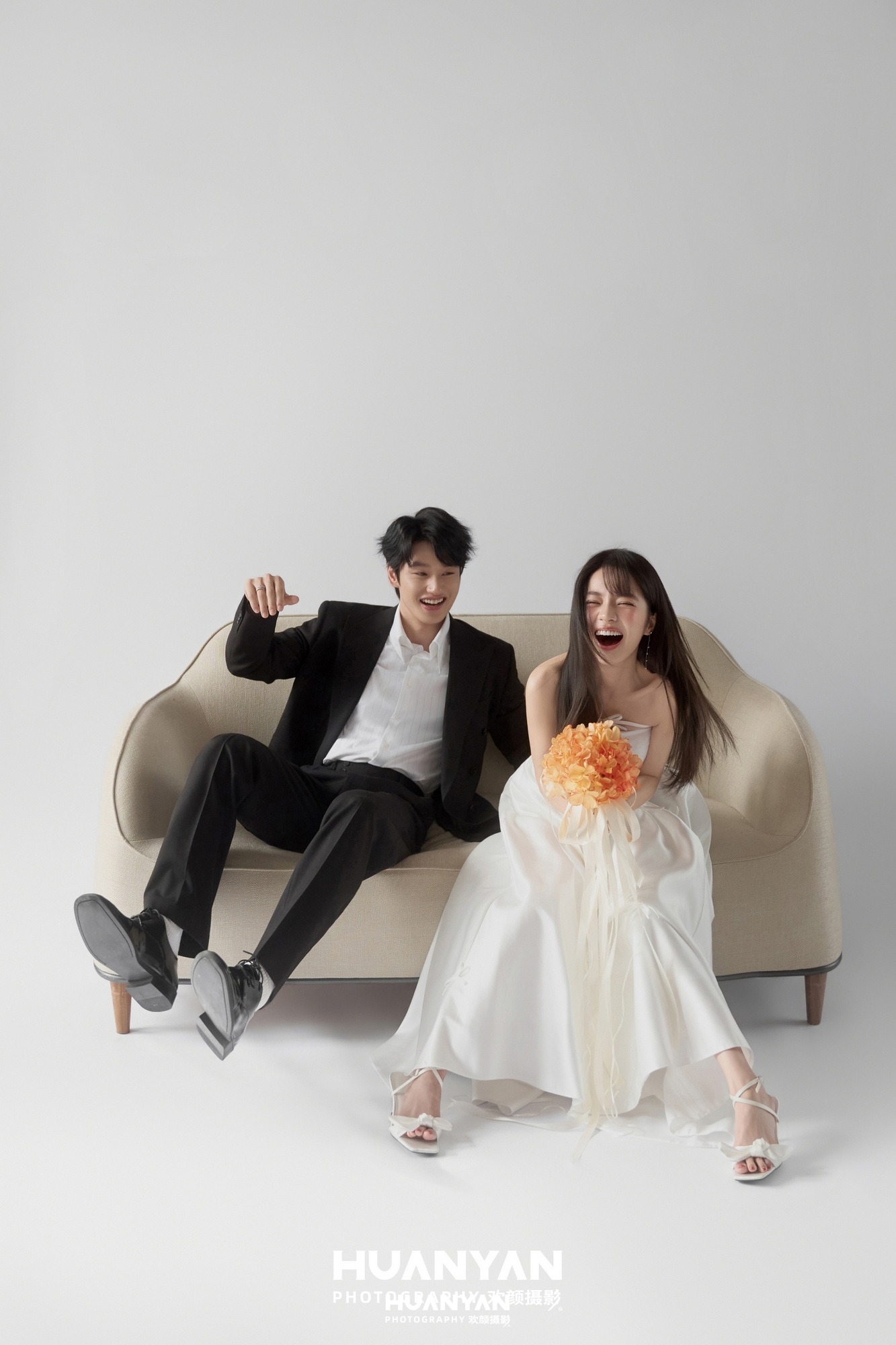 韩式温柔婚纱照 · 室内影棚场景 · 橙甜心动客片