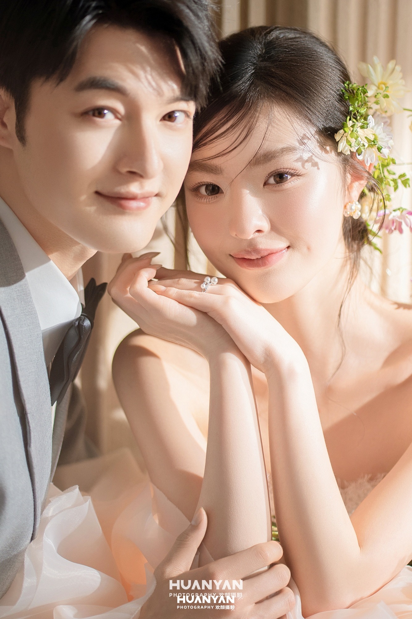 韩式温柔婚纱照 · 室内影棚场景 · 桃粉圆舞曲客片