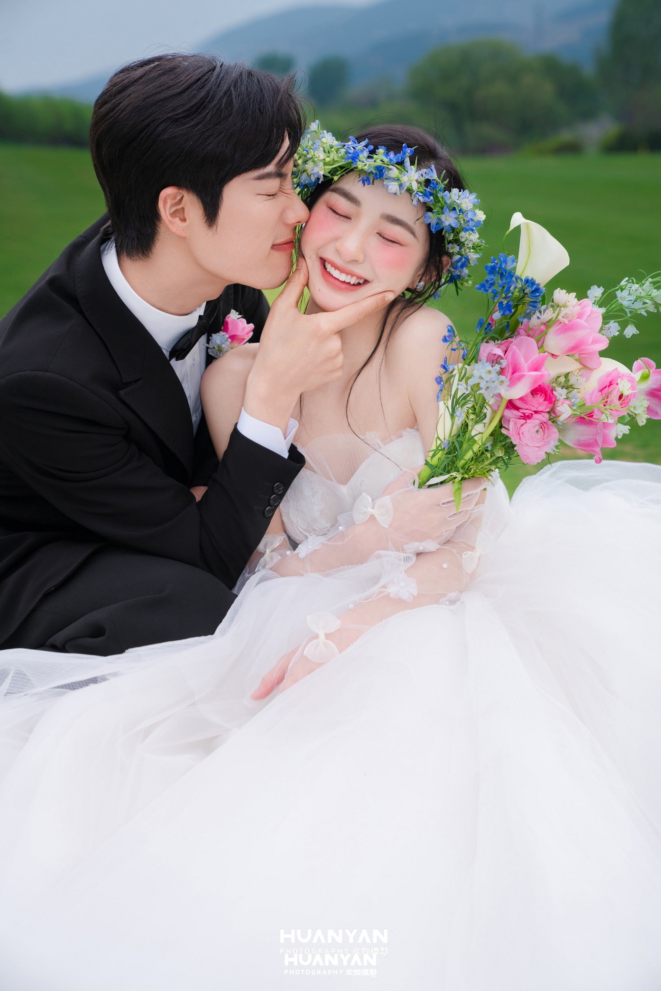 一纱之约：清新自然婚纱照户外自然实拍