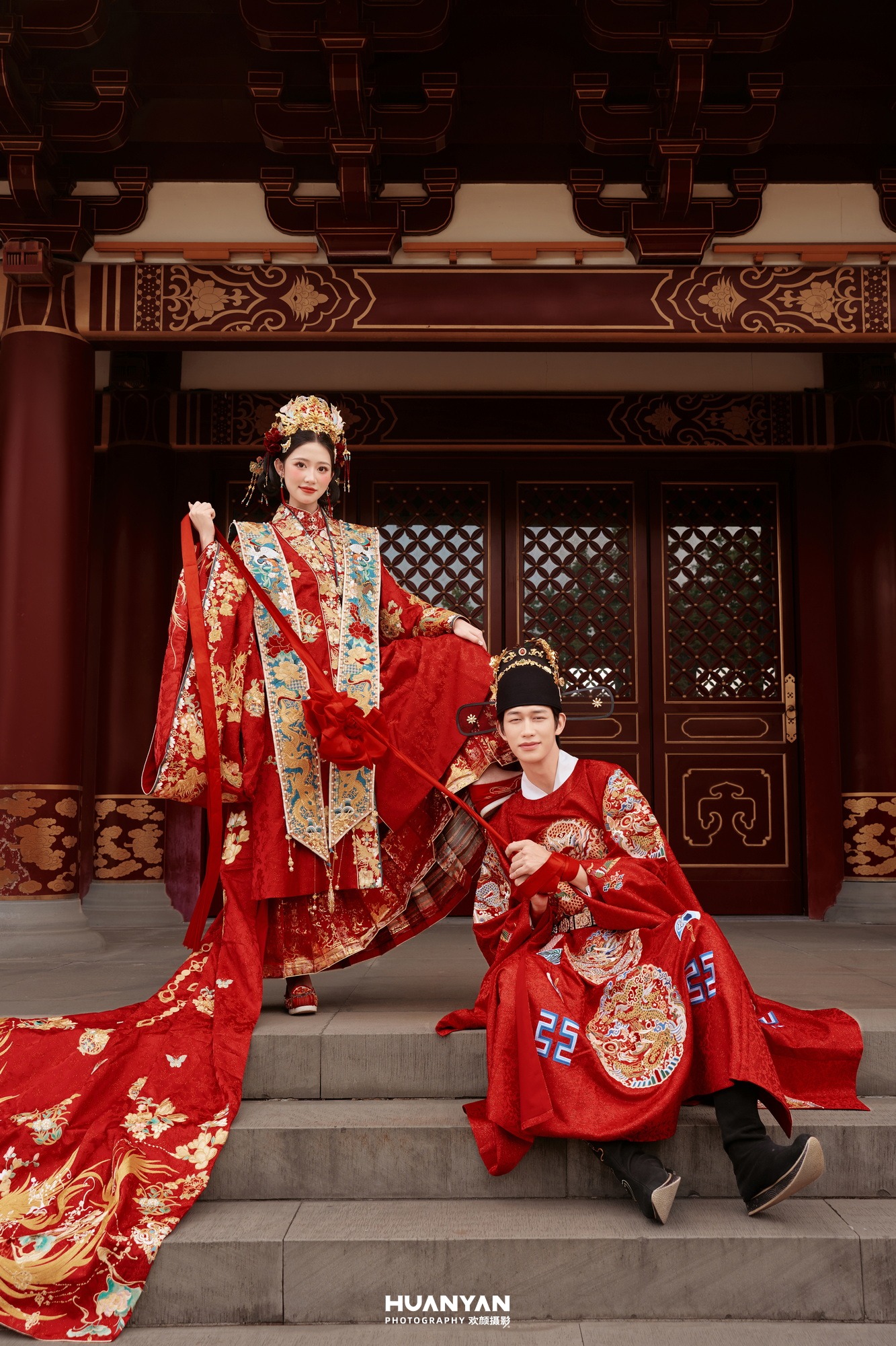 古镇水乡汉服古装婚纱照实拍（凤仪红妆系列）